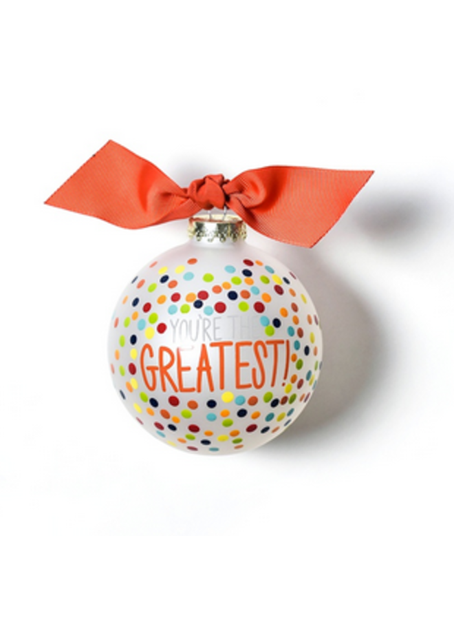 Greatest Bright Confetti Glass Ornament