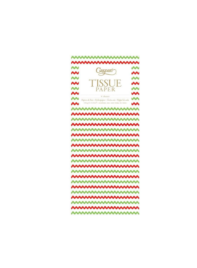 Tissue Paper - Rickrack Red & Green