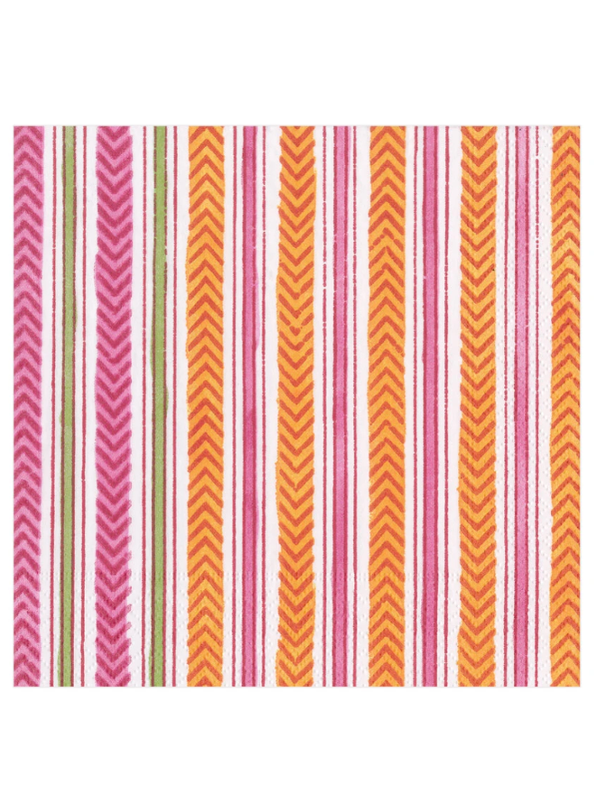 Luncheon Napkin - Carmen Stripe Fuchsia