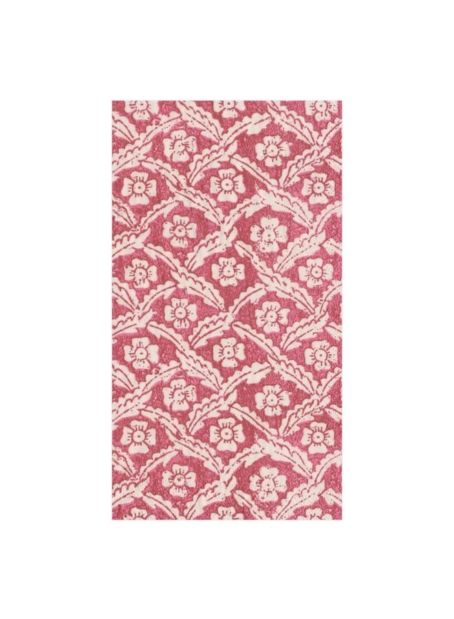 Guest Towel - Domino Floral Cross Red