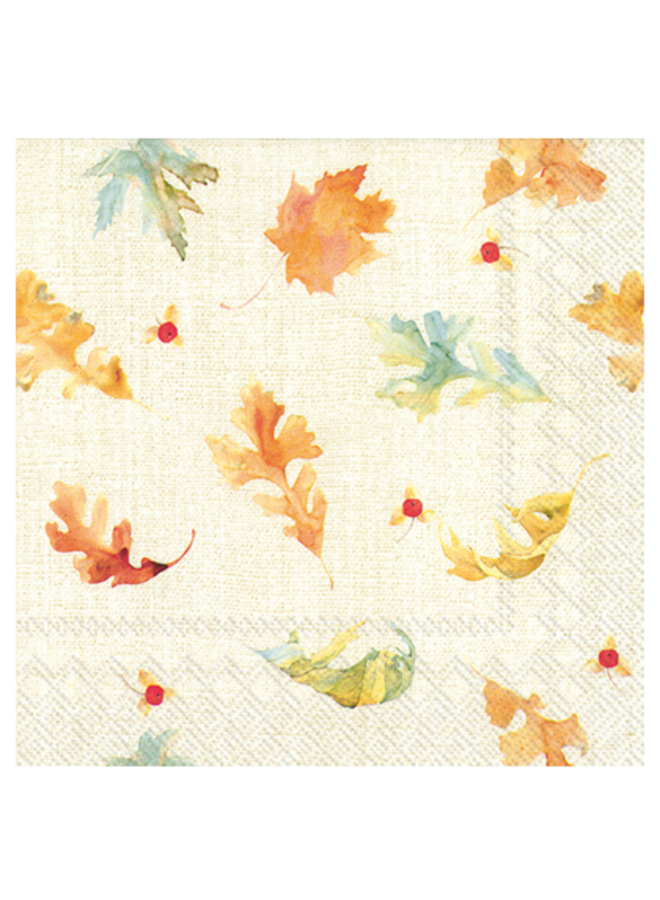 Luncheon Napkin - Watercolor Fall Leaves
