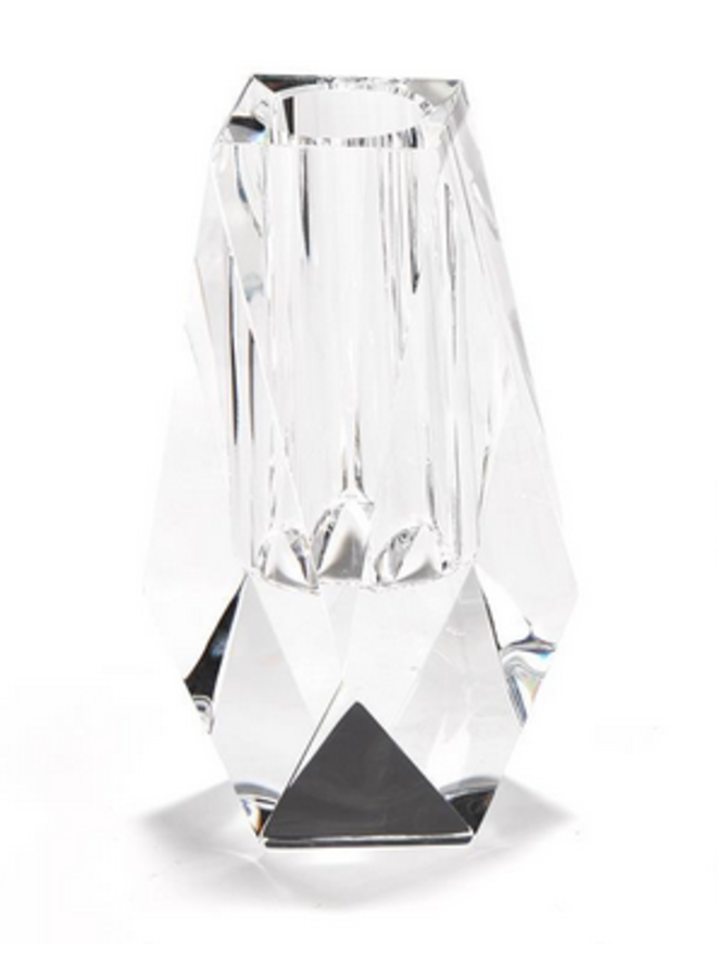 Faceted Hand-Cut Crystal Bud Vase