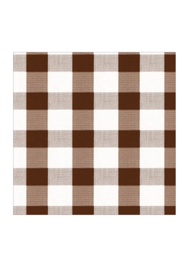 Cocktail Napkin - Gingham Chocolate