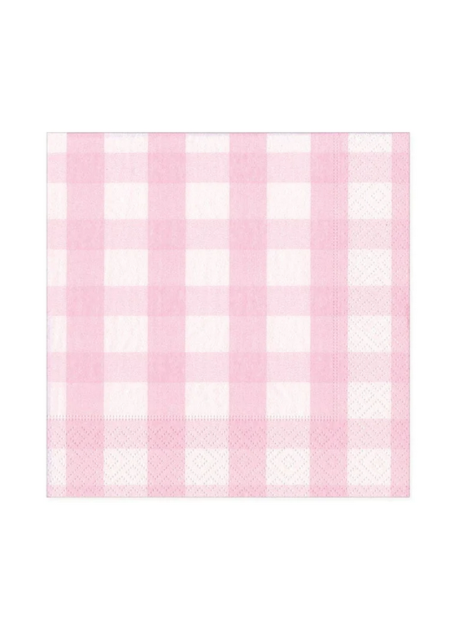 Cocktail Napkin - Gingham Pink