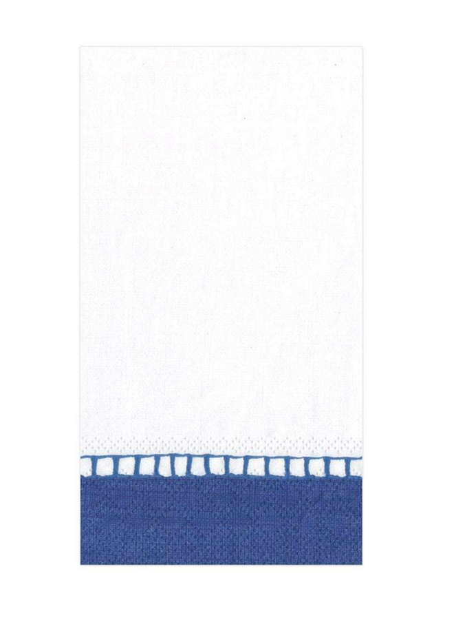 Guest Towel - Linen Border Marine Blue