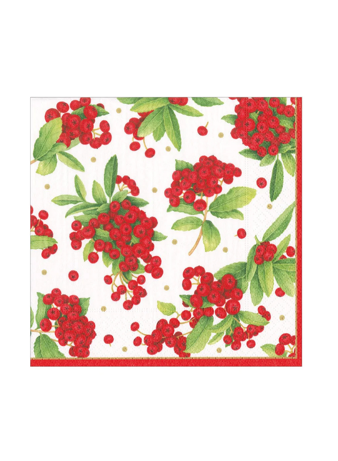 Luncheon Napkin - Christmas Berry Red