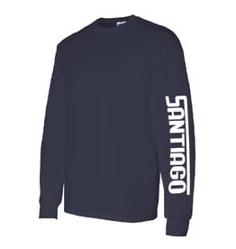 Gildan Santiago Long Sleeve Cotton T-Shirt-NAVY