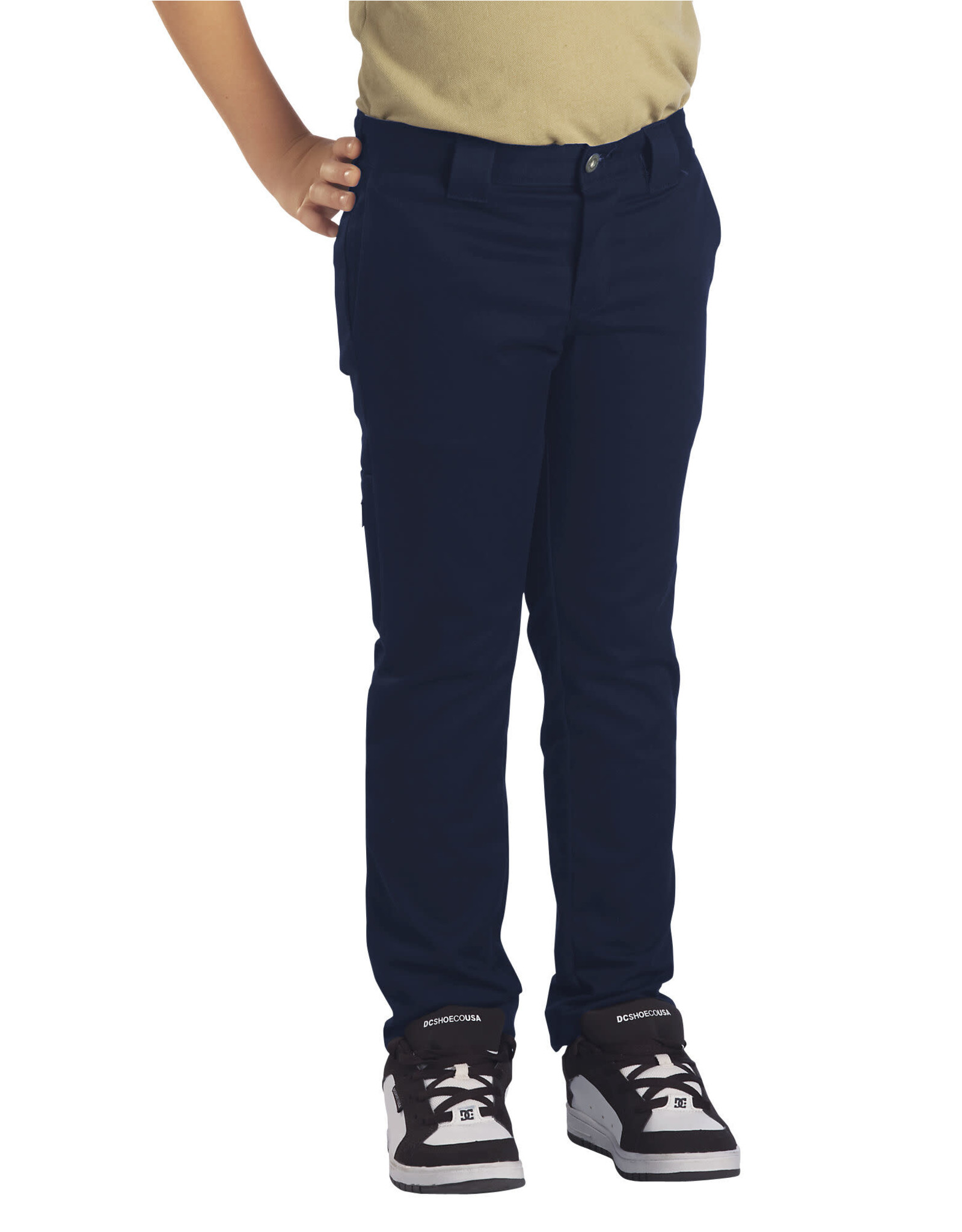 Dickies QP801-Dickies Boys Skinny Straight Leg Pants-NAVY(8-20)