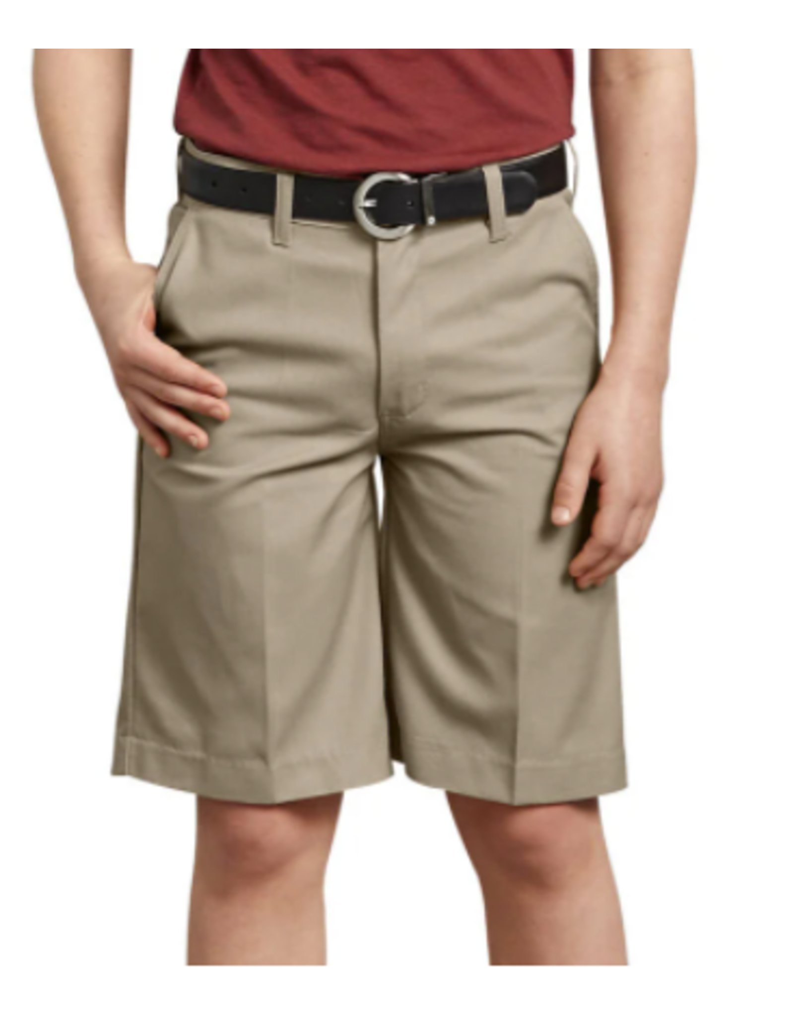 Dickies KR0123-Dickies Boys Husky Flat Front Shorts-KHAKI(8-20)