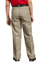 Dickies KP123-Dickies Boys Regular Flat Front Pants-KHAKI(8-20)