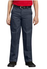 Dickies KP123-Dickies Regular Boys Flat Front Pants-NAVY(8-20)
