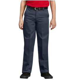 Dickies KP123-Dickies Regular Boys Flat Front Pants-NAV(8-20)