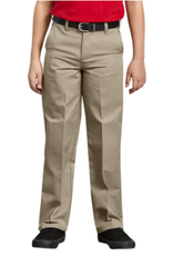 Dickies KP0123-Dickies Boys Husky Flat Front Pants-KHAKI(8H-20H)