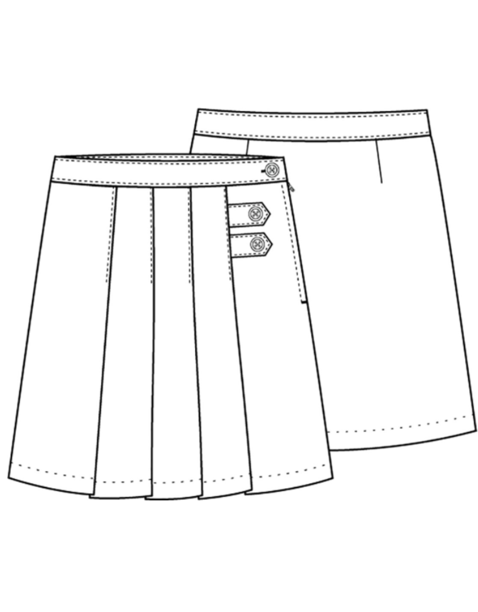 Classroom 55123AZ-Classroom Girls Husky Pleated Tab Scooter-KHAKI(8H-16H)