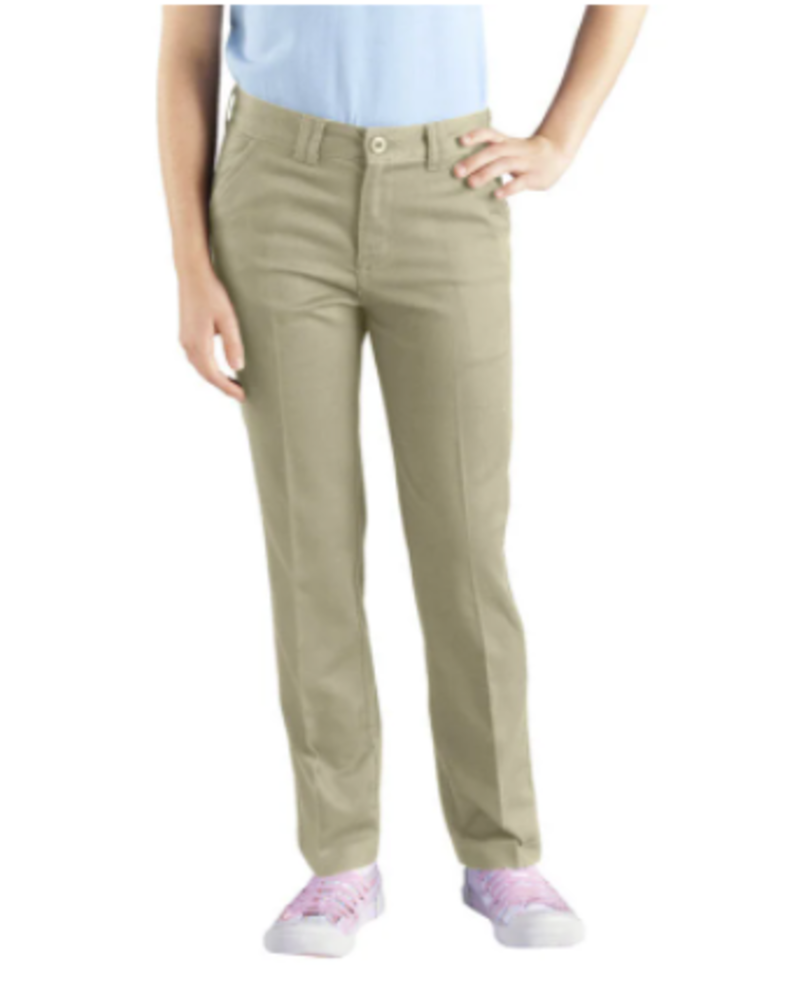 Dickies KP801 Dickies-Girls KHAKI Twill Slim Fit Pants, 7-20