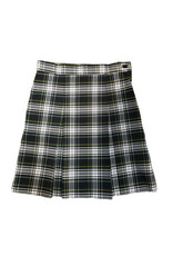 Elderwear 3953  Girl's Pleated Adjustable Green Plaid Skirt