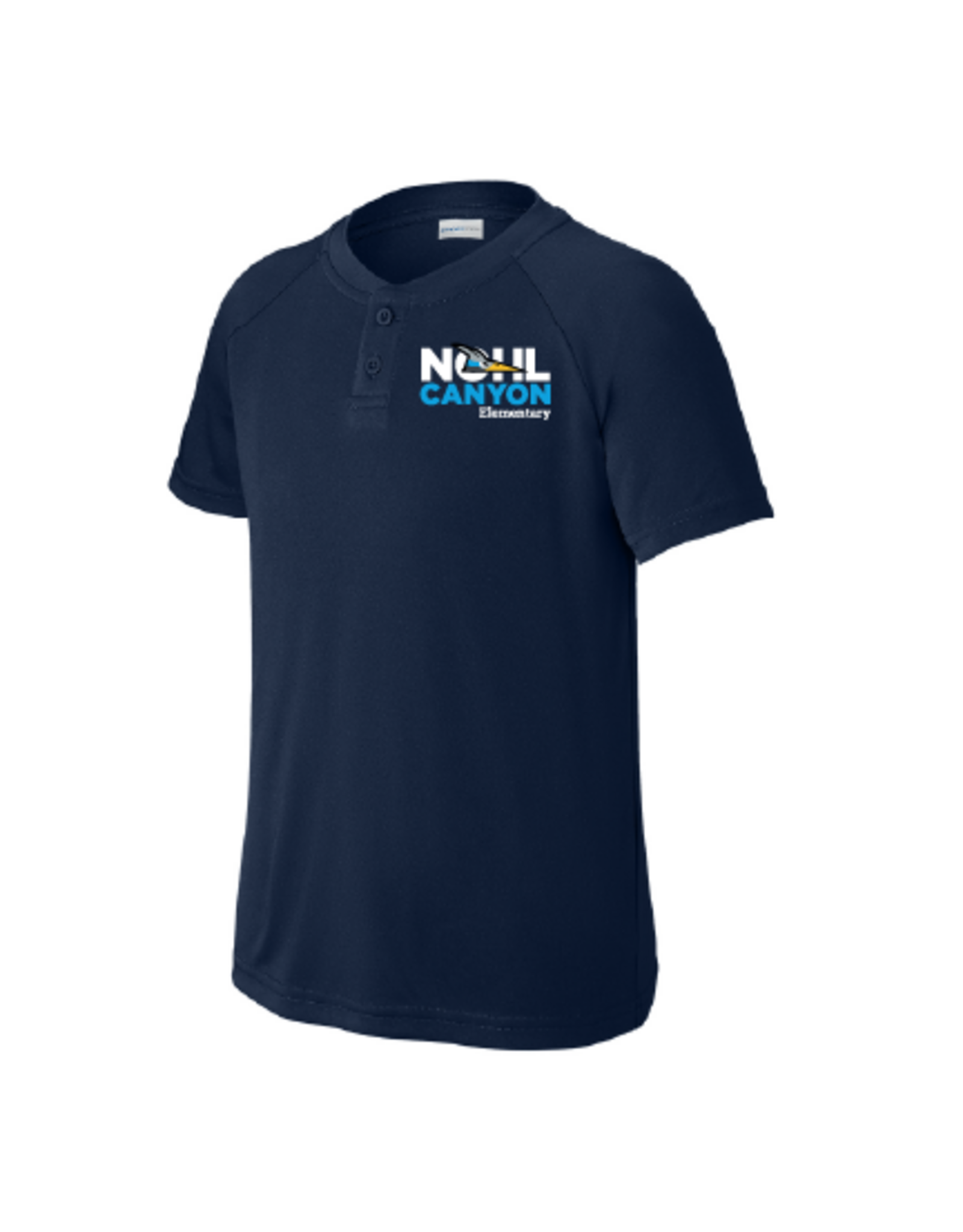 Sport Tek Nohl Canyon Unisex NAVY 2-Button Henley *NEW*
