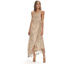 fringe wrap dress