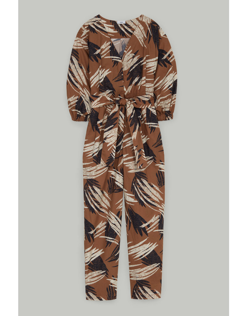leaf print jumpsuit