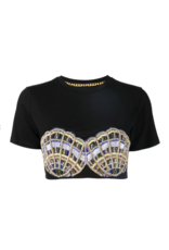 Hayley Menzies Hayley Menzies Conchita Embellished Cropped T-Shirt