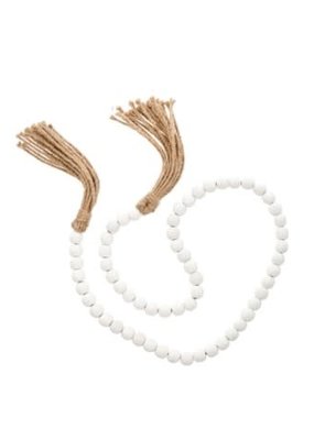 Indaba Trading Tassel Prayer Beads White