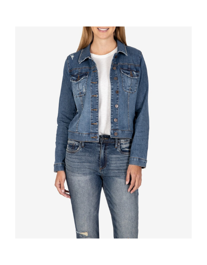 kut from the kloth white denim jacket