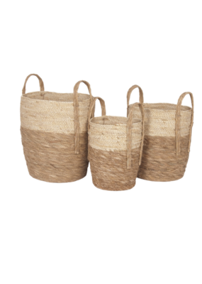 Bacon Basketware Ltd Beige/Natural Basket with Handles
