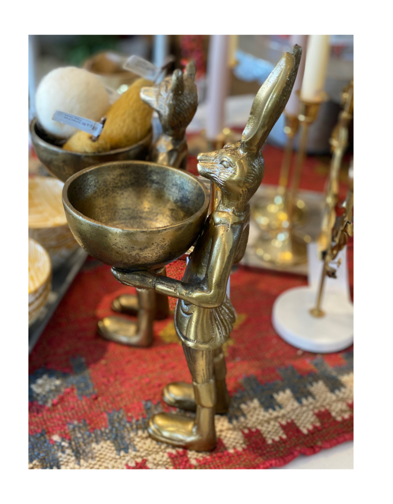 Brass Eric the Hare Dish Stand