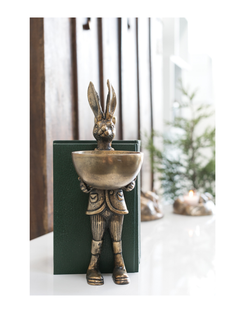 Brass Hare & Dish Stand