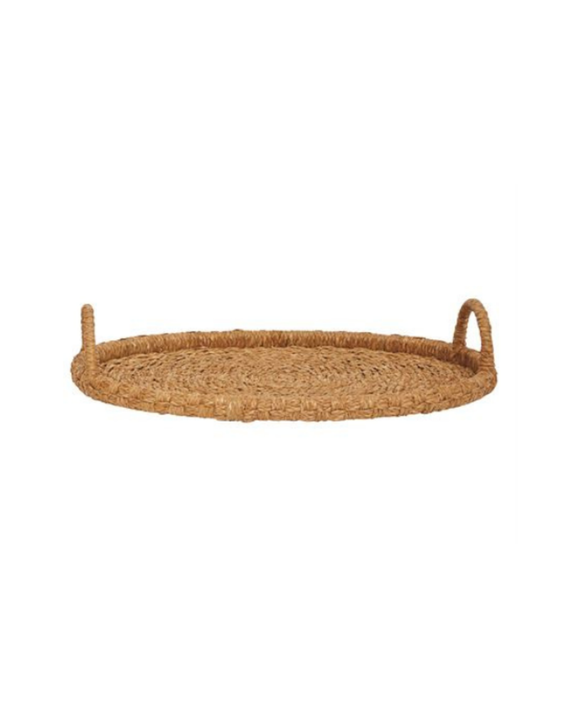 Large Oval Seagrass & Rattan Tray