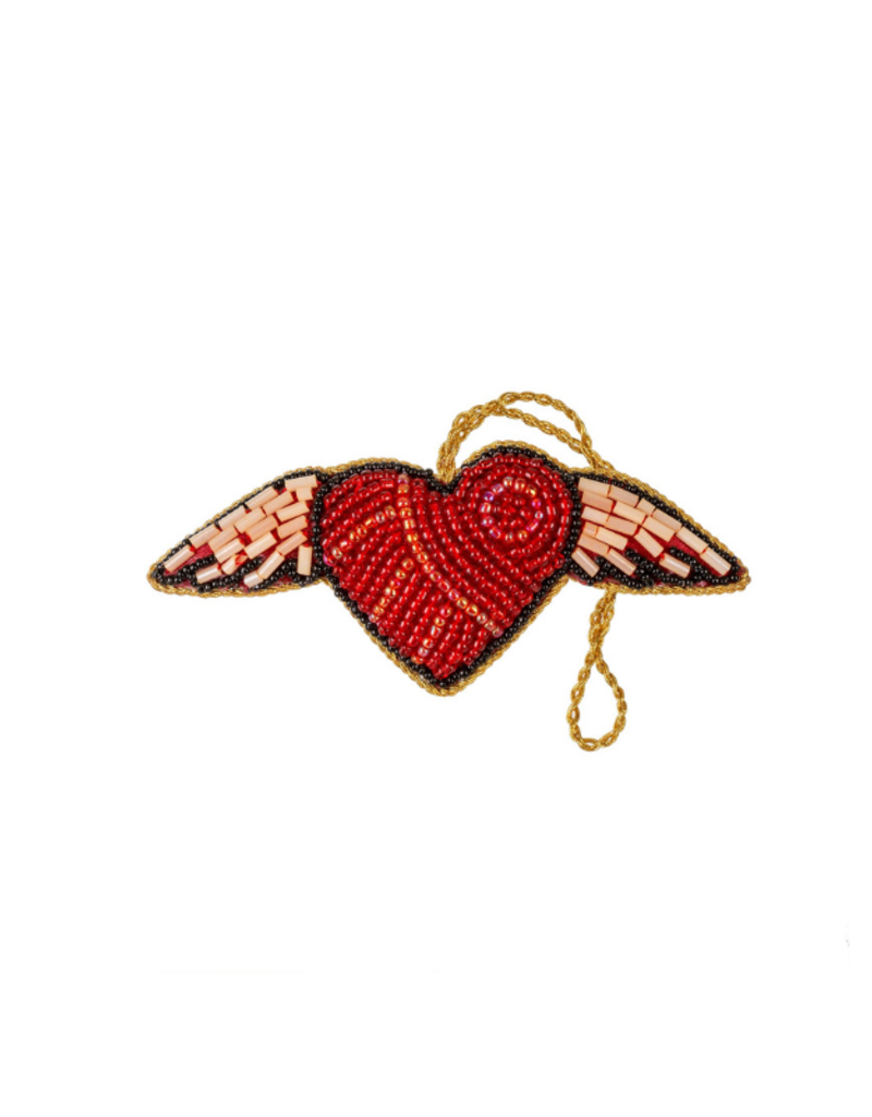 Indaba Trading Winged Heart Plush Ornament