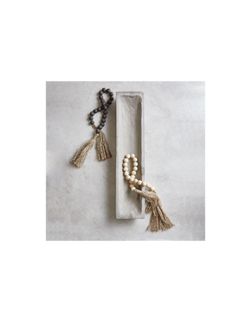 creative brands Natural Maple Wood Beads with Jute Tassel