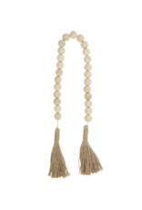 Natural Maple Wood Beads with Jute Tassel