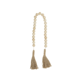 Natural Maple Wood Beads with Jute Tassel
