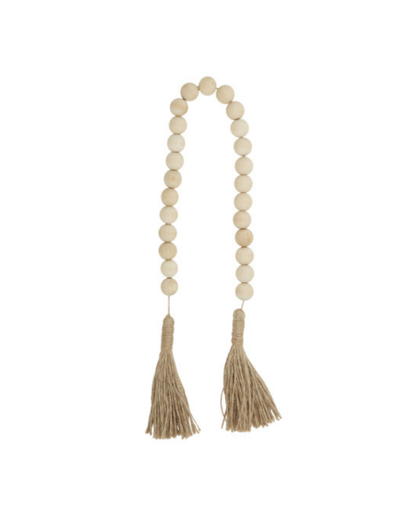 creative brands Natural Maple Wood Beads with Jute Tassel