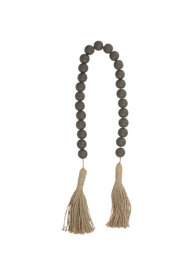 creative brands Charcoal Maple Wood Beads with Jute Tassel