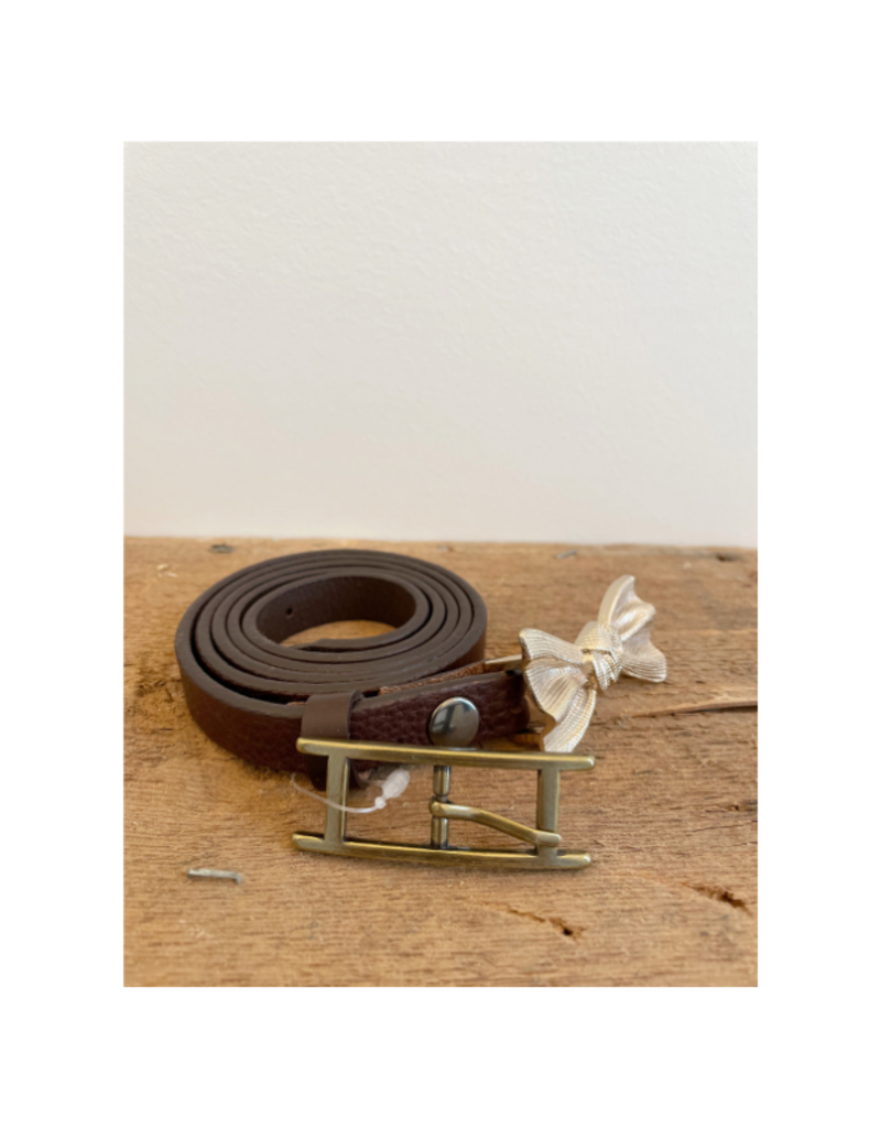 Chocolate Leather Skinny Belt with 2 Buckle Options