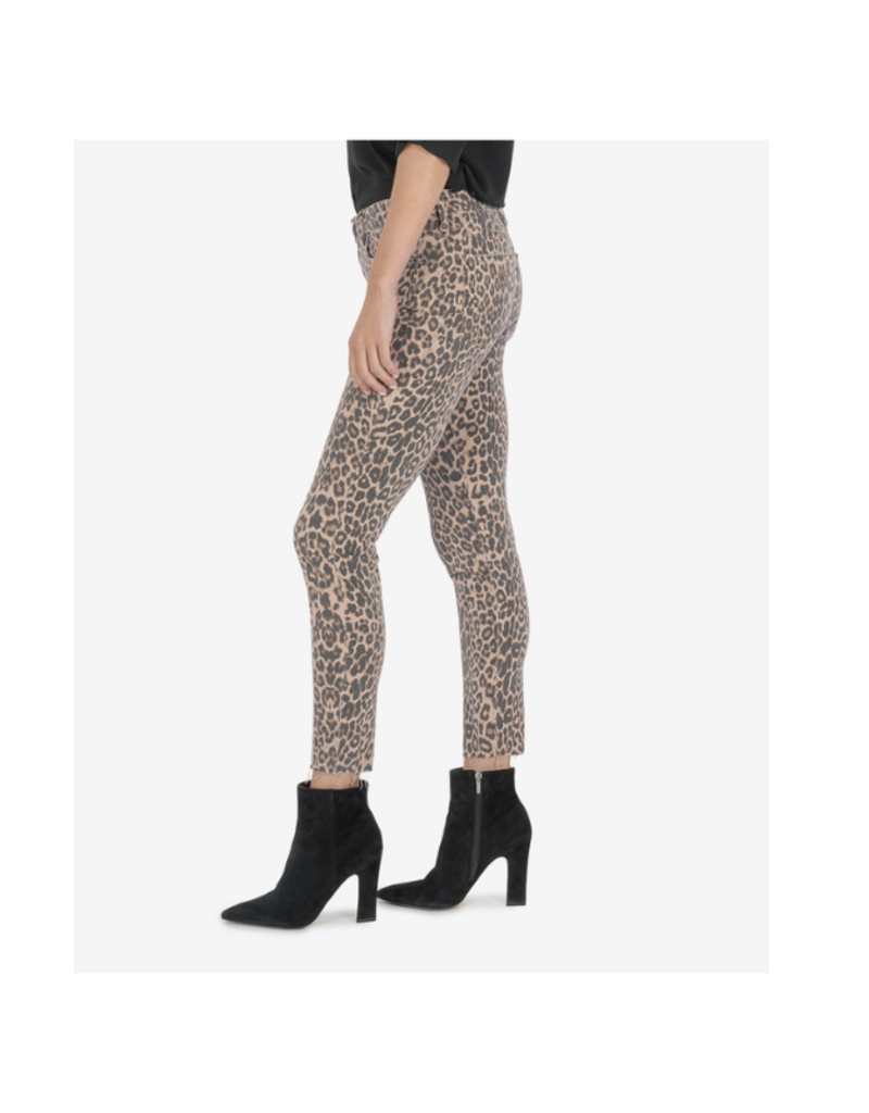 Kut from the Kloth LAST ONE - SIZE 0 - Donna Ankle Skinny with Raw Hem in Animal Print by Kut from the Kloth