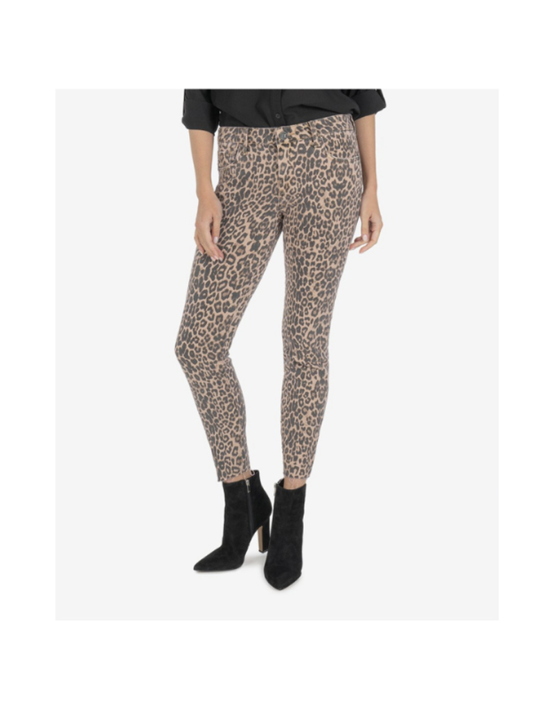Kut from the Kloth Donna Ankle Skinny with Raw Hem in Animal Print by Kut from the Kloth