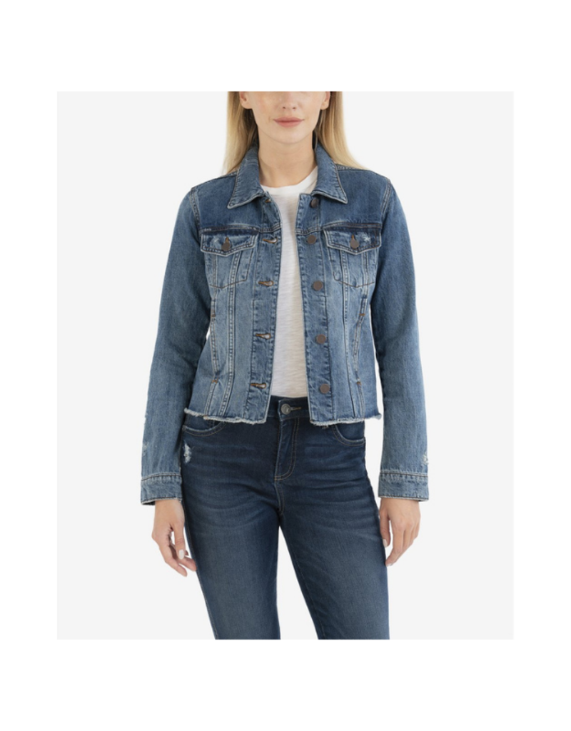 Kut from the Kloth Julia Crop Jacket in Pushing Wash by Kut from the Kloth