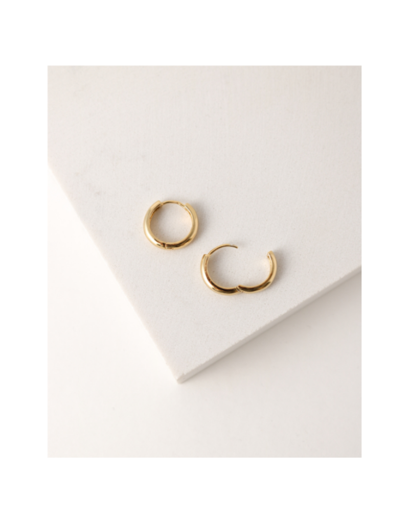 Lover's Tempo Bea Hoop Earrings Gold 15mm by Lover's Tempo