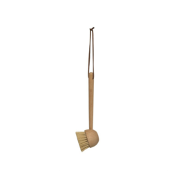 Bloomingville Beechwood Dish Brush with Leather Tie