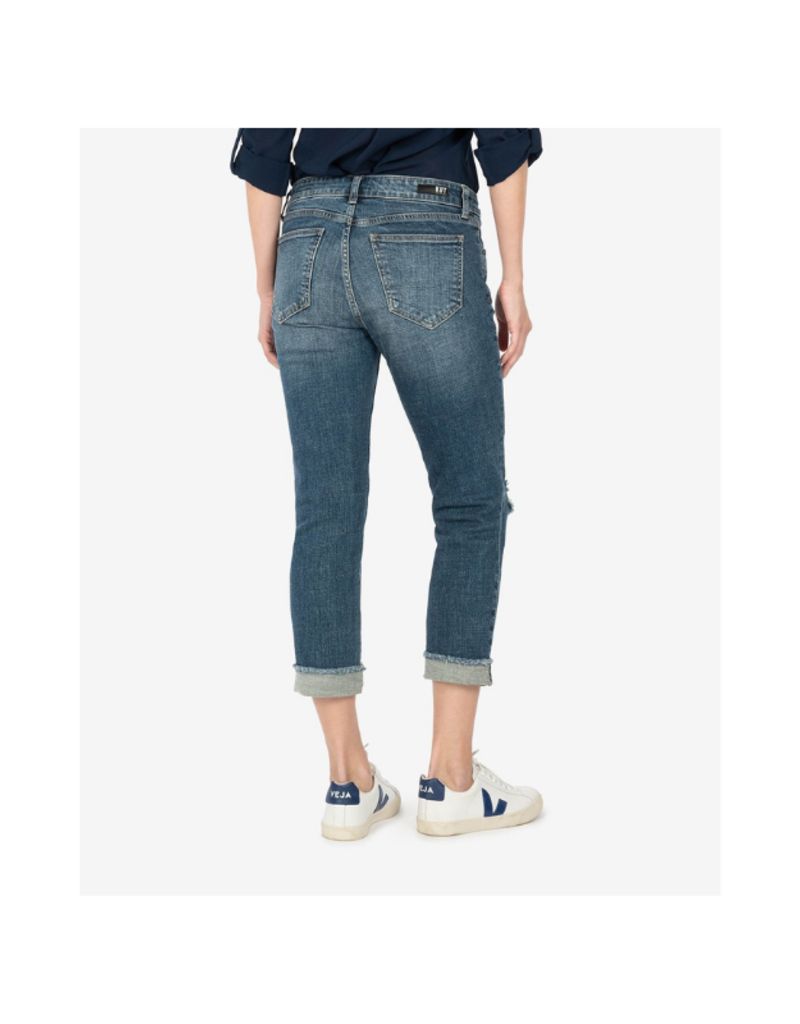 Kut from the Kloth Amy Crop Roll-Up with Fray Hem in Bubbly Wash by Kut from the Kloth