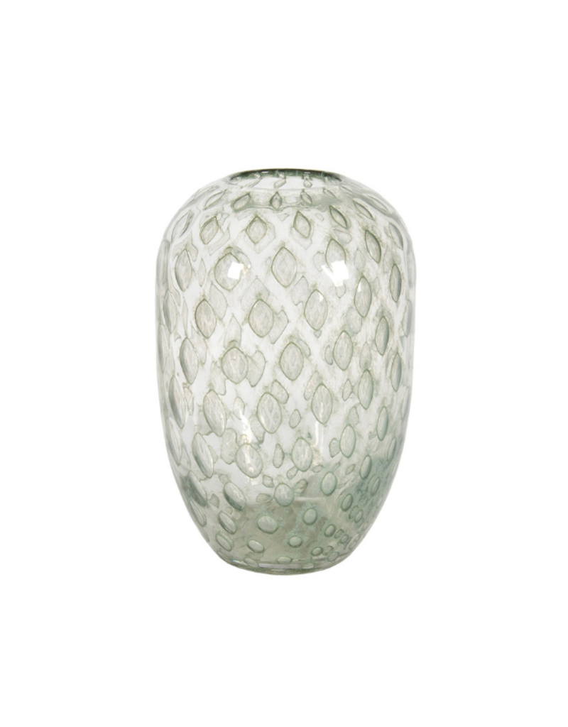 Bubbled Green Glass Vase 11"H