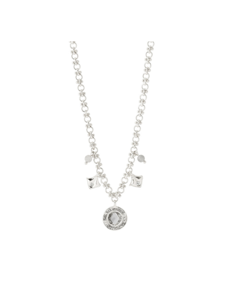 PILGRIM Nomad Necklace with Crystals Silver-Plated by Pilgrim