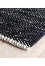 Dash & Albert Dash & Albert Herringbone Woven Cotton Rug in Black