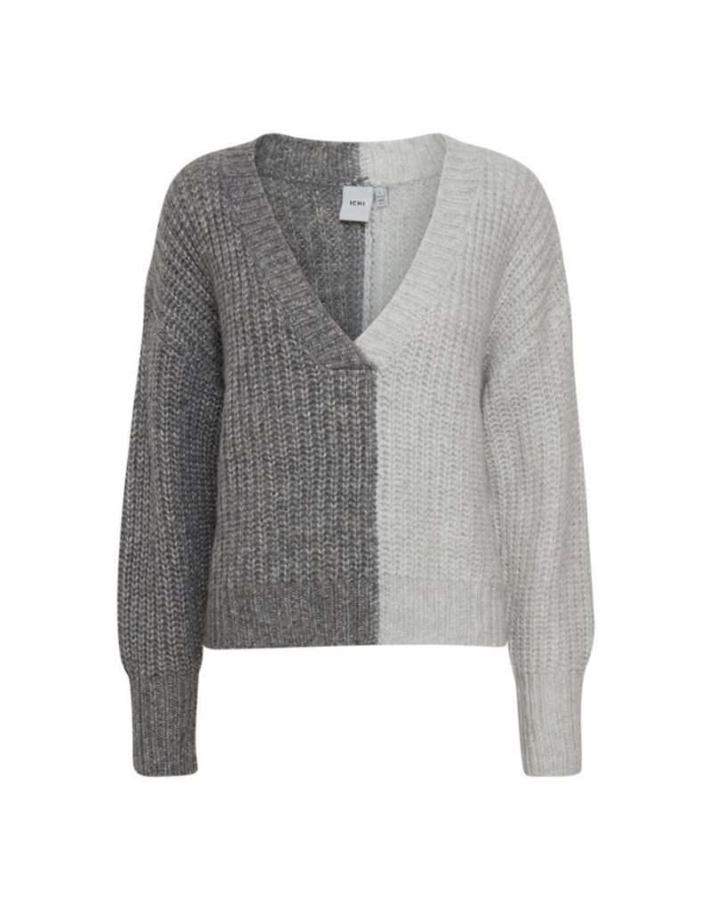 ICHI Maddox Sweater in Grey Melange by ICHI