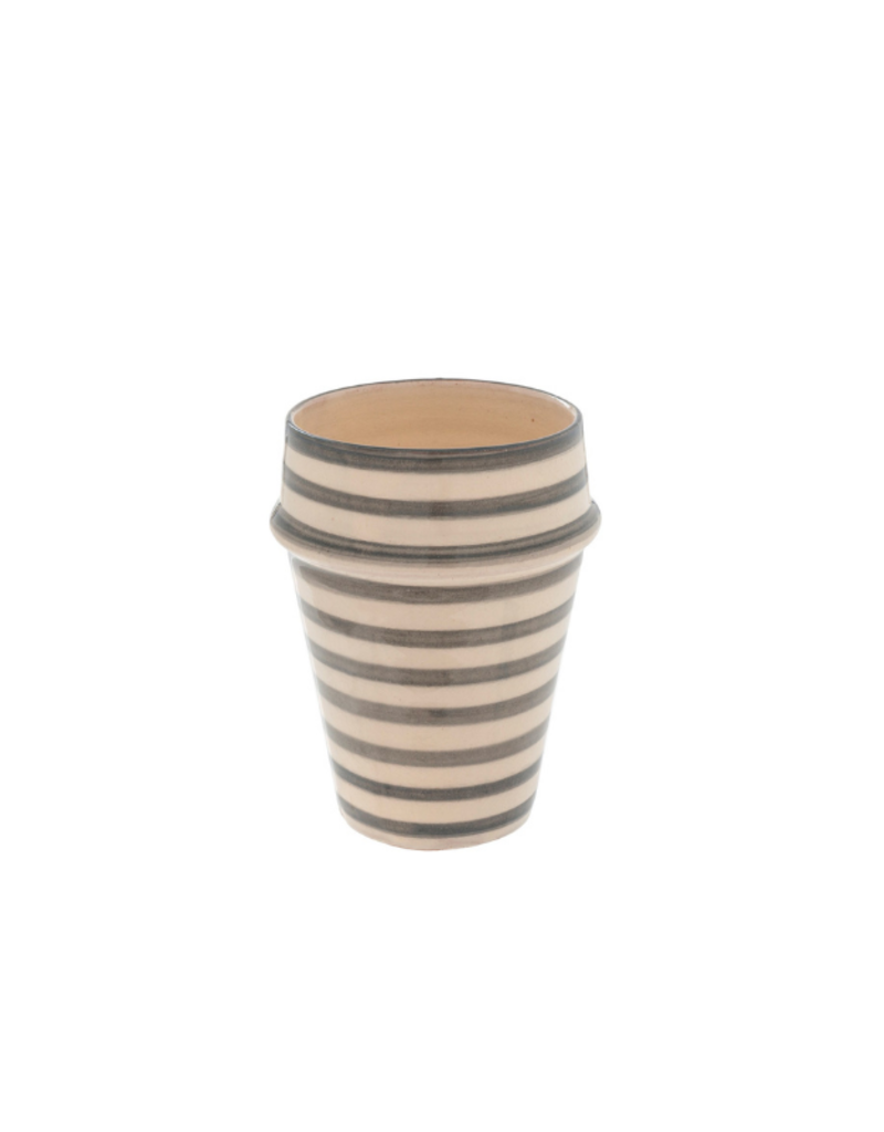 Indaba Trading Moroccan Striped Cup in Light Grey by Indaba