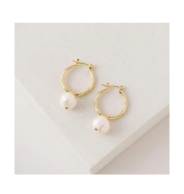 Lover's Tempo Andie Pearl Hoop Earrings by Lover's Tempo