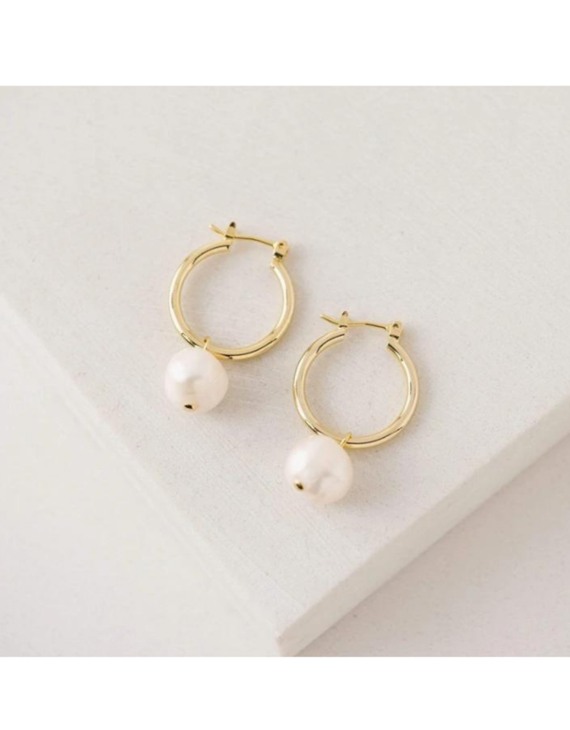 Lover's Tempo Andie Pearl Hoop Earrings by Lover's Tempo